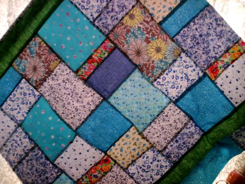 Blue and green quilt 001