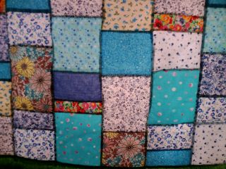 Blue and green quilt 003