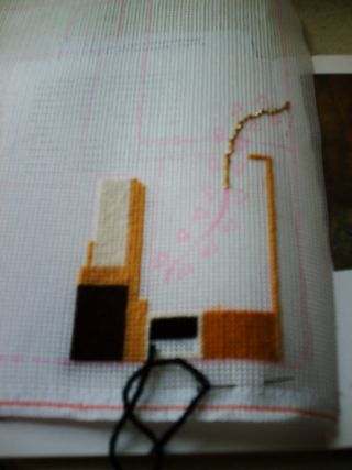 Klimt needlepoint in progress 003