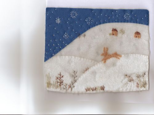 Winter skies embroidery